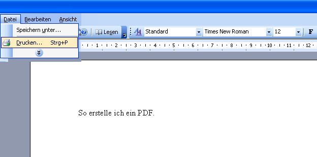 PDF aus Worddatei